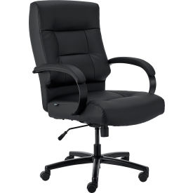 Interion® Big & Tall Executive Chair With High Back & Fixed Arms Bonded Leather Black