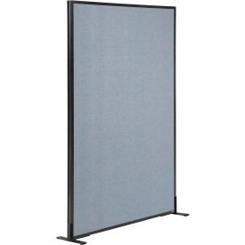 Interion® Freestanding Office Partition Panel 48-1/4""W x 60""H Blue