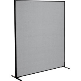 Global Industrial 695790FGY Interion® Freestanding Office Partition Panel, 60-1/4"W x 96"H, Gray image.