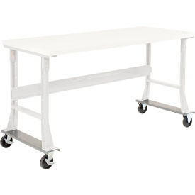 Global Industrial 238CP35 Global Industrial™ Caster Base Set for C-Channel Open Leg 48 to 72"W x 30 & 36"D Workbench Gray image.