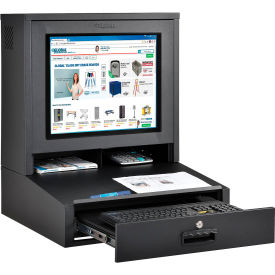 Global Industrial™ Countertop LCD Computer Cabinet Black
