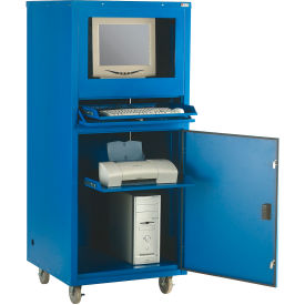 Global Industrial™ Deluxe Mobile Security Cabinet Blue Unassembled 