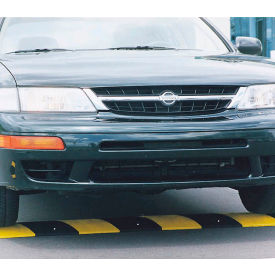 72" Rubber Speed Bump Black with Yellow Stripes view 2