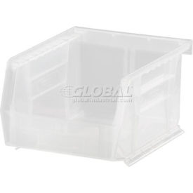 Global Industrial 269680CL Global Industrial™ Plastic Stack & Hang Bin, 4-1/8"W x 5-3/8"D x 3"H, Clear image.