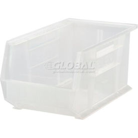 Global Industrial 269684CL Global Industrial™ Plastic Stack & Hang Bin, 8-1/4"W x 14-3/4"D x 7"H, Clear image.