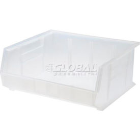 Global Industrial 269686CL Global Industrial™ Plastic Stack & Hang Bin, 16-1/2"W x 14-3/4"D x 7"H, Clear image.