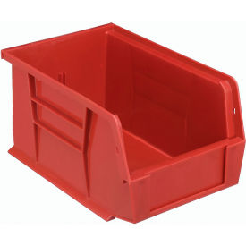 Quantum Storage Systems QUS221RD Plastic Stack & Hang Bin, 6"W x 9-1/4"D x 5"H, Red image.