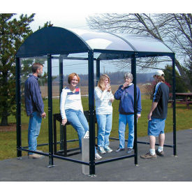 No Butts 4 Sided Smoking Shelter NBS0408FS - Freestanding - 7'W x 3'6""D x 8'2""H Black