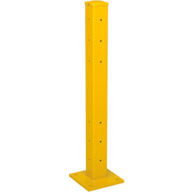 Traffic Machinery Guard Rail Center/Corner Post, Drop-In-Style, 43-1/8"H, Yellow view 2