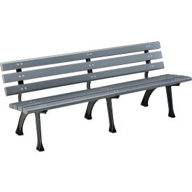 Global Industrial 240126GY Global Industrial™ 6 Park Bench w/ Backrest, Gray image.