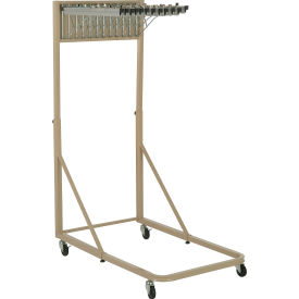 Global Industrial 298701 Interion® Blue Print Pivot Mobile Rack with 12 Pivot Hangers & 12 24" Hanging Clamps image.