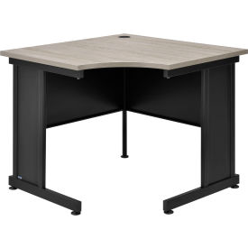 Global Industrial 240347RGY Interion® 36"W Corner Desk - Rustic Gray image.