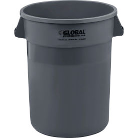 Global Industrial 240460GY Global Industrial™ Plastic Trash Can, 32 Gallon, Gray image.