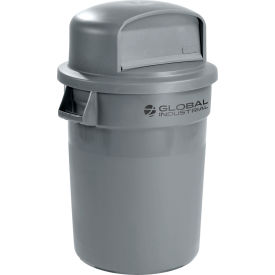 Global Industrial 240460GYD Global Industrial™ Plastic Trash Can with Dome Lid - 32 Gallon Gray image.