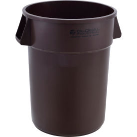 Global Industrial 240462BN Global Industrial™ Plastic Trash Can, 44 Gallon, Brown image.
