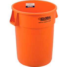 Global Industrial 240462BOR Global Industrial™ Plastic Trash Can - 44 Gallon Bright Orange image.