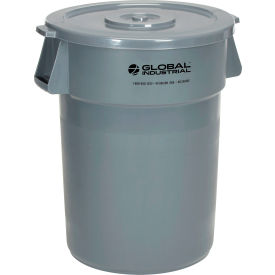 Global Industrial 240462GYCL Global Industrial™ Plastic Trash Can with Lid - 44 Gallon Gray image.