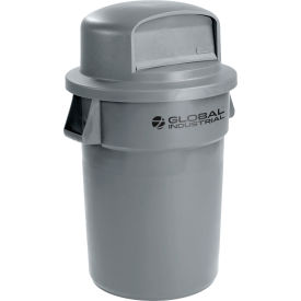Global Industrial 240462GYD Global Industrial™ Plastic Trash Can with Dome Lid - 44 Gallon Gray image.