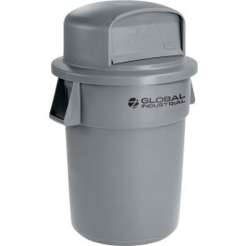 Global Industrial 240464GYD Global Industrial™ Plastic Trash Can with Dome Lid - 55 Gallon Gray image.