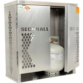Aluminum Vertical Gas Cylinder Cabinet - 2 Cylinder Capacity Manual Close