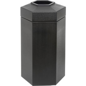 Dci  Marketing 737501 PolyTec™ Open Top Hex Waste Container, Black, 50-Gallon image.