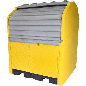 Ultra-Hard Top P4 Plus® 4 Drum Outdoor Spill Containment Unit with Drain - 9637