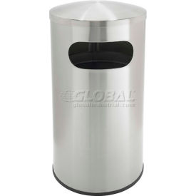 Dci  Marketing 780329 Precision® Stainless Steel Round Trash Can With Dome Lid, 15 Gallon image.