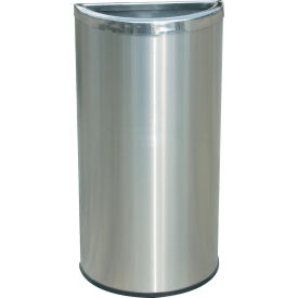 Dci  Marketing 780929 Precision® Stainless Steel Half-Moon Open Top Trash Can, 8 Gallon image.