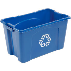 Rubbermaid Commercial Products FG571873BLUE Rubbermaid® Recycling Bin, 18 Gallon, Blue image.