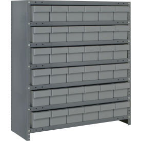 Quantum CL1239-601 Closed Shelving Euro Drawer Unit - 36x12x39 - 36 Euro Drawers Gray