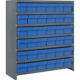 Quantum CL1839-602 Closed Shelving Euro Drawer Unit - 36x18x39 - 36 Euro Drawers Blue