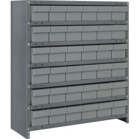Quantum CL1839-602 Closed Shelving Euro Drawer Unit - 36x18x39 - 36 Euro Drawers Gray