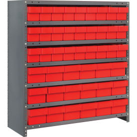 Quantum CL1839-624 Closed Shelving Euro Drawer Unit - 36x18x39 - 45 Euro Drawers Red