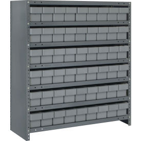 Quantum CL1839-604 Closed Shelving Euro Drawer Unit - 36x18x39 - 54 Euro Drawers Gray