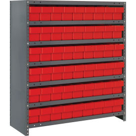 Quantum CL1839-604 Closed Shelving Euro Drawer Unit - 36x18x39 - 54 Euro Drawers Red