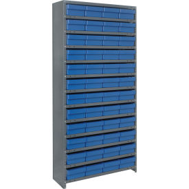 Quantum CL1275-701 Closed Shelving Euro Drawer Unit - 36x12x75 - 48 Euro Drawers Blue 