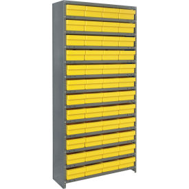 Quantum CL1275-701 Closed Shelving Euro Drawer Unit - 36x12x75 - 48 Euro Drawers Yellow 