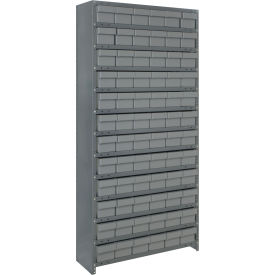 Quantum CL1875-602 Closed Shelving Euro Drawer Unit - 36x18x75 - 72 Euro Drawers Gray