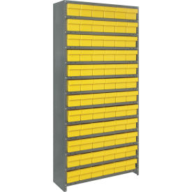 Quantum CL1875-602 Closed Shelving Euro Drawer Unit - 36x18x75 - 72 Euro Drawers Yellow