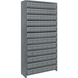 Quantum CL1875-624 Closed Shelving Euro Drawer Unit - 36x18x75 - 90 Euro Drawers Gray