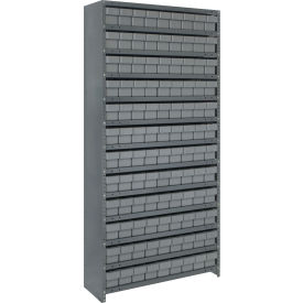 Quantum CL1875-604 Closed Shelving Euro Drawer Unit - 36x18x75 - 108 Euro Drawers Gray