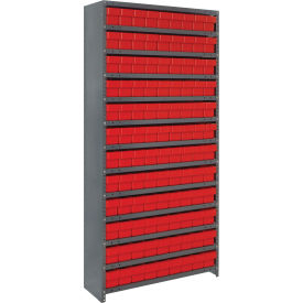 Quantum CL1875-604 Closed Shelving Euro Drawer Unit - 36x18x75 - 108 Euro Drawers Red