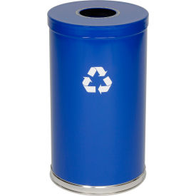 Witt Company 18RT-1H-BL Witt Industries Round Recycling Can, 32 Gallon, Blue image.