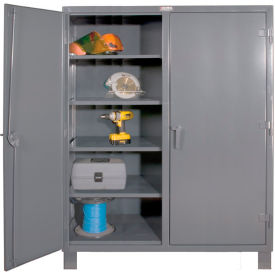 Durham Mfg Co. HDDS246078-8S95 Durham Heavy Duty Double Shift Storage Cabinet HDDS246078-8S95 - 12 Gauge 60"W x 24"D x 78"H image.