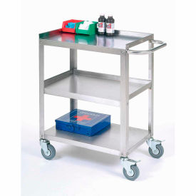 Global Industrial 241586 Global Industrial™ Stainless Steel Utility Cart, 400 lb. Capacity, 24"L x 16-1/4"W x 33"H image.