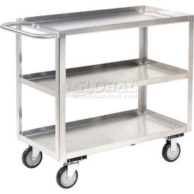 Jamco Products, Inc. XA130U500QQ Jamco Stainless Steel Stock Cart w/3 Shelves, 1200 lb. Capacity, 30"L x 18"W x 35"H image.