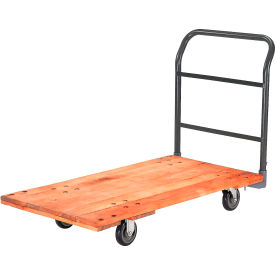 Global Industrial™ Hardwood Deck Platform Truck 72 x 36 1000 Lb. Capacity 5" Poly Casters