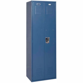 Penco 6MTJ171806 Penco® Vanguard 1-Tier 2 Door Executive Locker, 24"W x 24"D x 78"H, Blue, Assembled image.