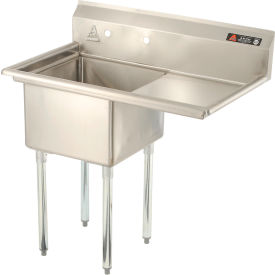 Aero Manufacturing Co. AF1-1818-18R Aero Manufacturing Company® AF1-1818 One Bowl SS Sink 18x 8 w/ 16-1/2" Right Side Drainboard image.