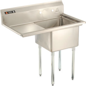 Aero Manufacturing Co. AF1-1818-18L Aero Manufacturing Company® AF1-1818-18L One Bowl SS Sink 18x18 w/ 16-1/2" Left Side Drainboard image.